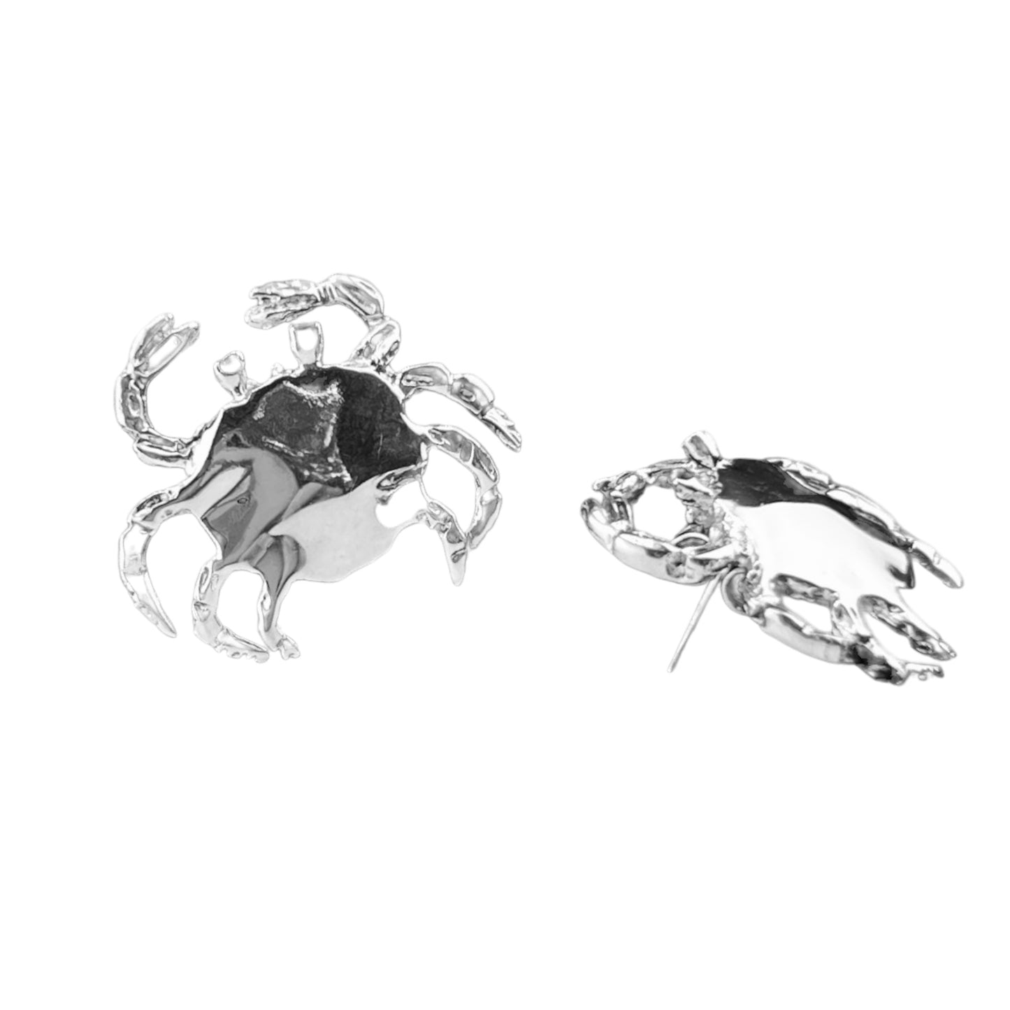 Sterling Silver .925 POST Earrings 23mmx20mm Crab
