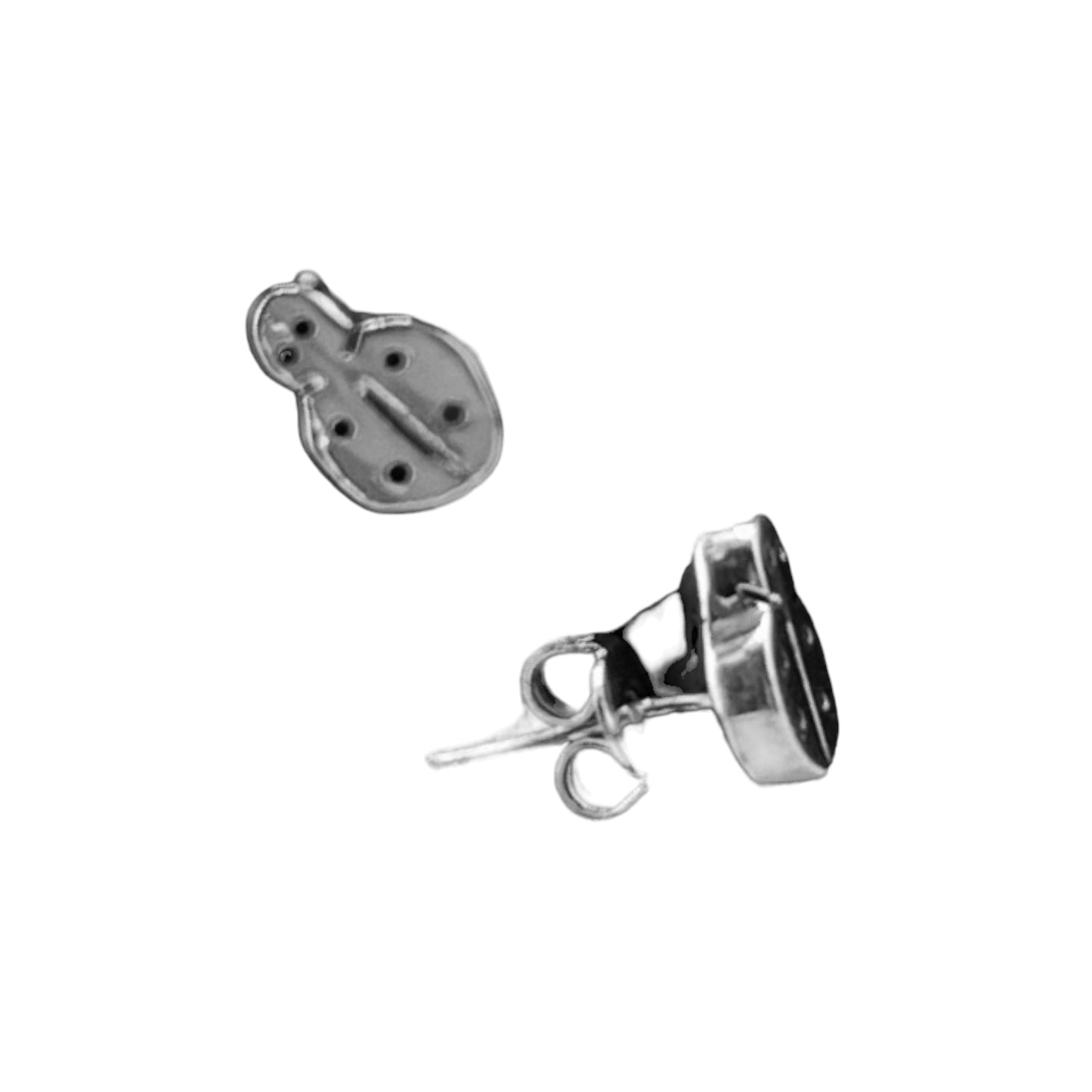 Sterling Silver .925 POST Earrings 5mmx9mm Ladybug Insect