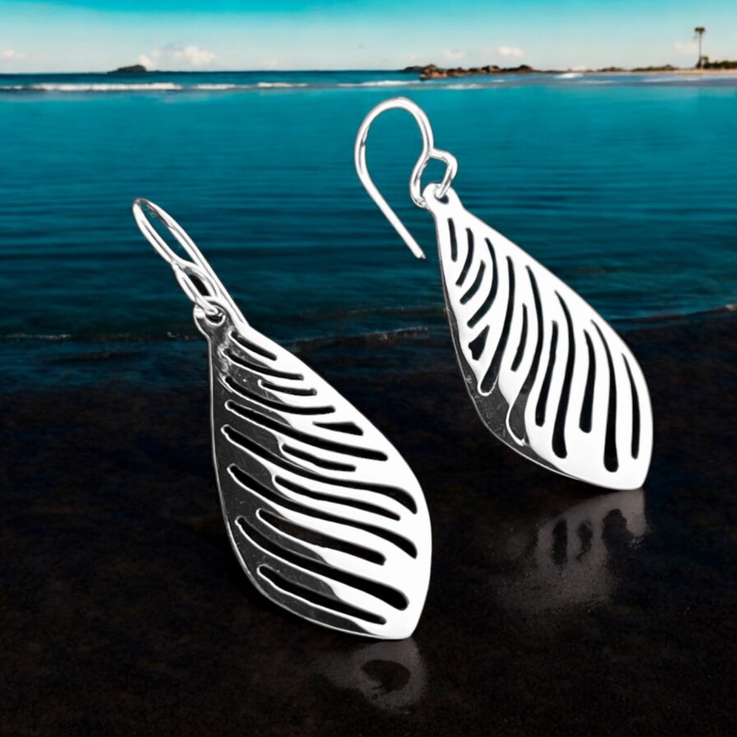 Sterling Silver .925 HOOK Earrings 20mmx35mm