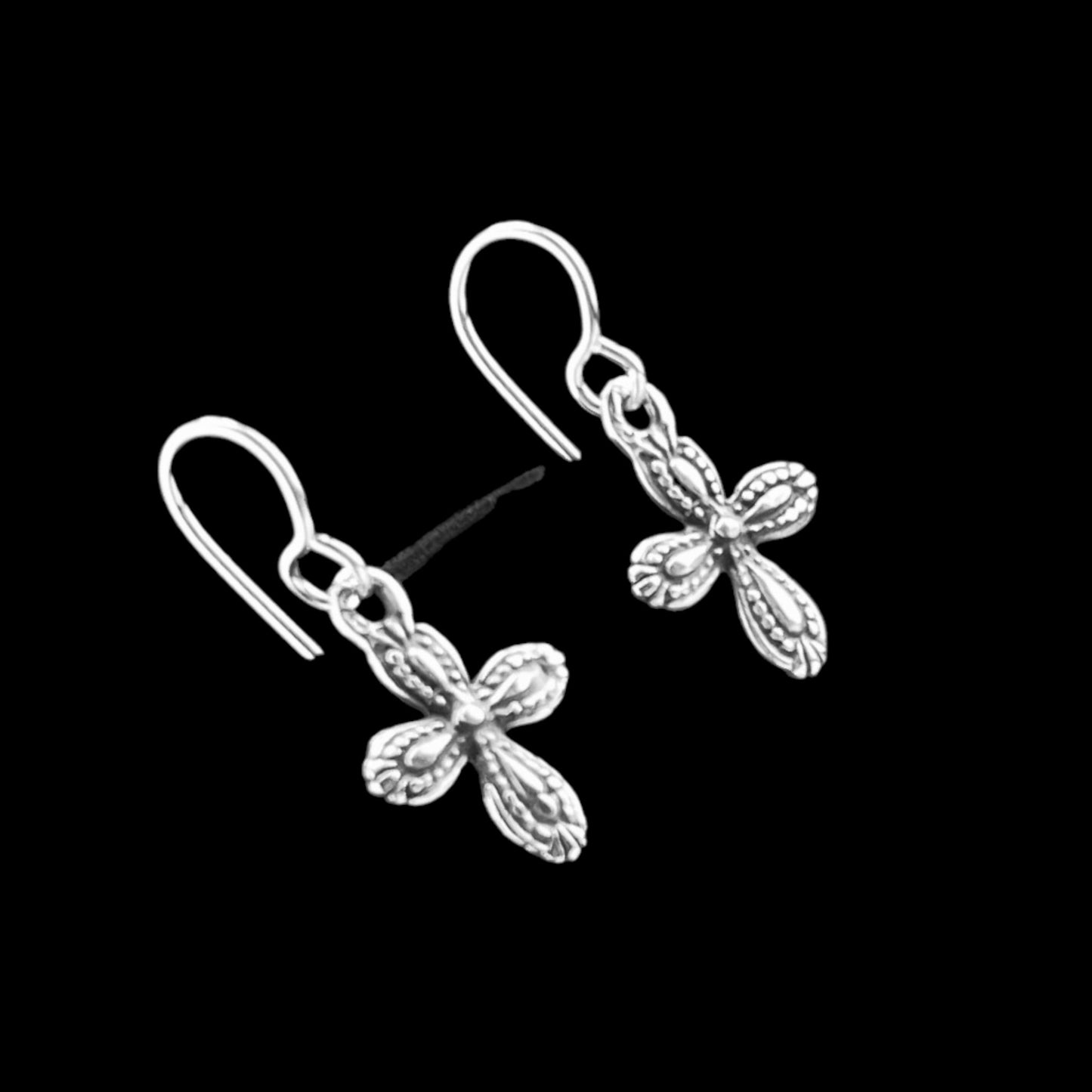 Sterling Silver .925 HOOK Earrings 11mmx14mm Cross