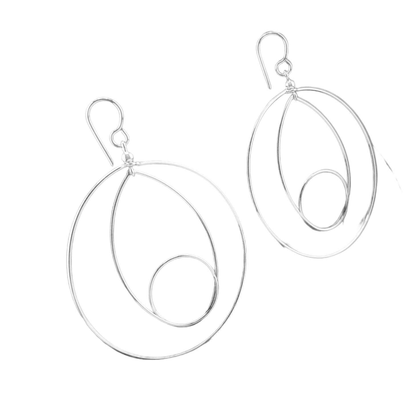 Sterling Silver .925 HOOK Earrings 50mmx50mm Circle