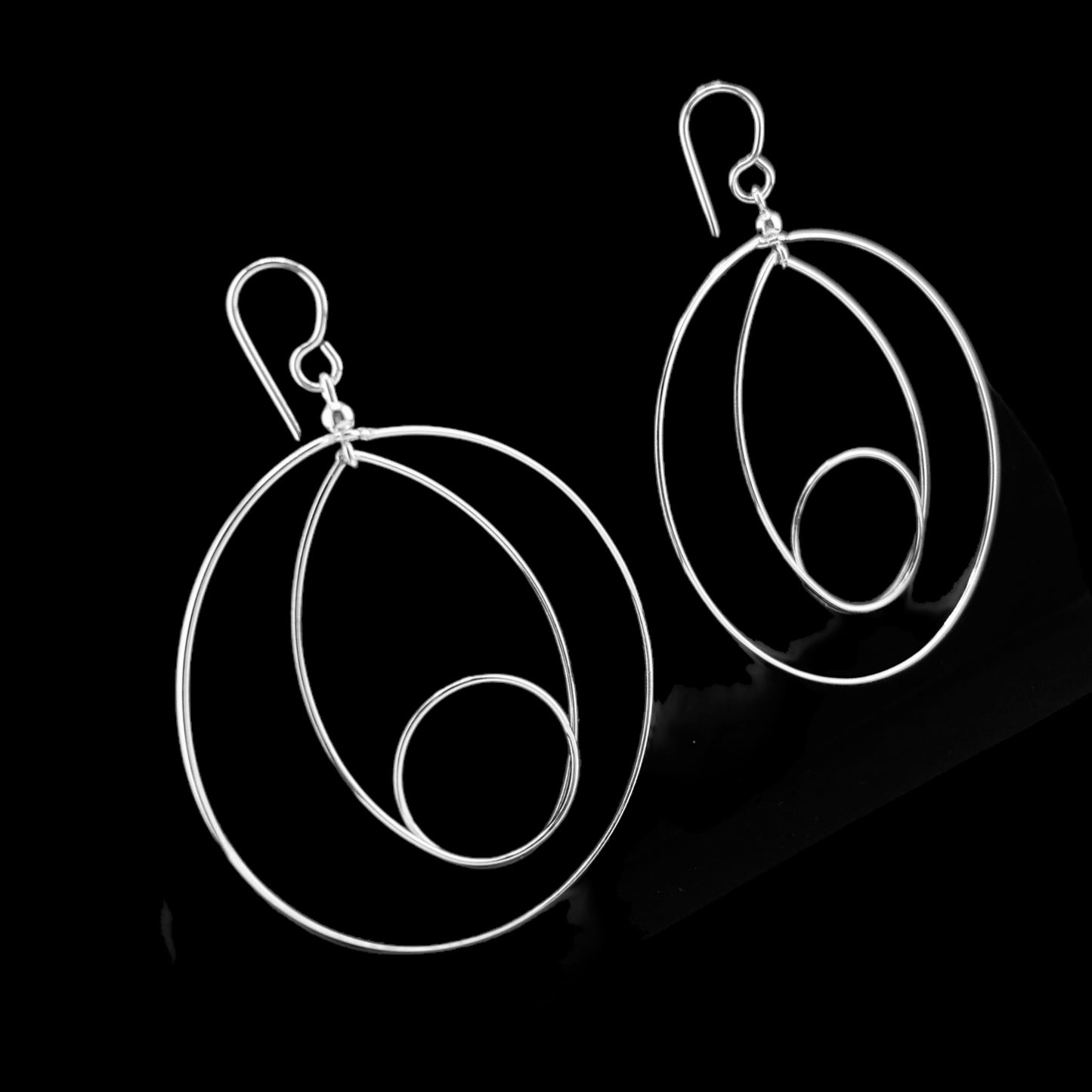 Sterling Silver .925 HOOK Earrings 50mmx50mm Circle