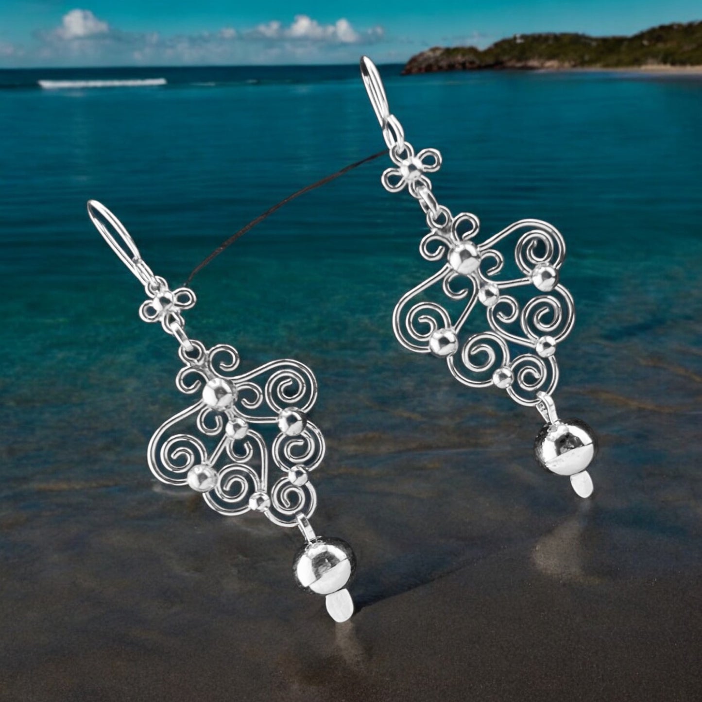 Sterling Silver .925 HOOK Earrings 20mmx50mm