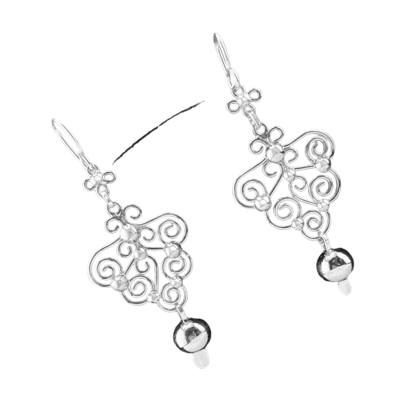 Sterling Silver .925 HOOK Earrings 20mmx50mm