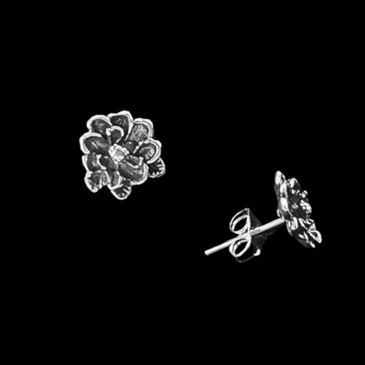 Sterling Silver .925 POST Earrings 8mm Flower