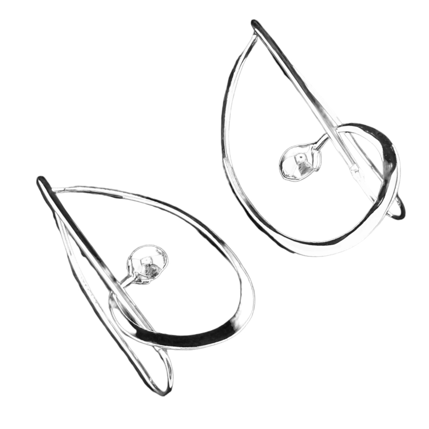 Sterling Silver .925 INTEGRATED Earrings 25mmx48mm