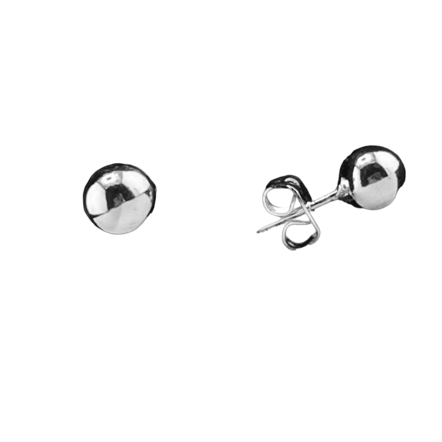 Sterling Silver .925 POST Earrings 5mm smooth Ball