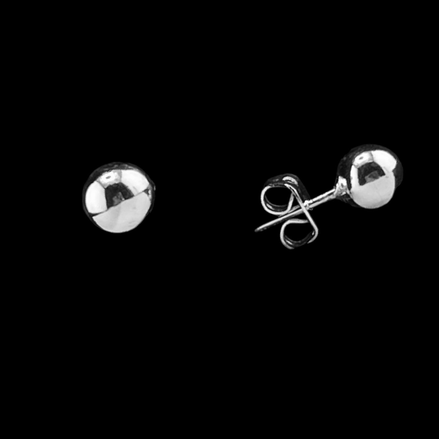 Sterling Silver .925 POST Earrings 5mm smooth Ball