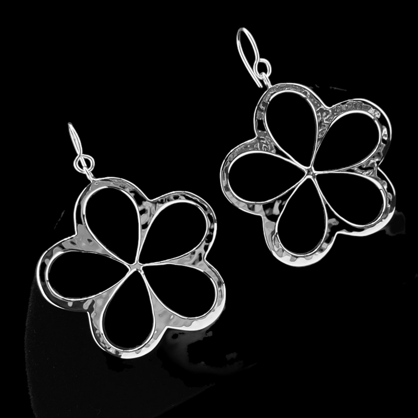 Sterling Silver .925 HOOK Earrings 40mm Daisy Flower