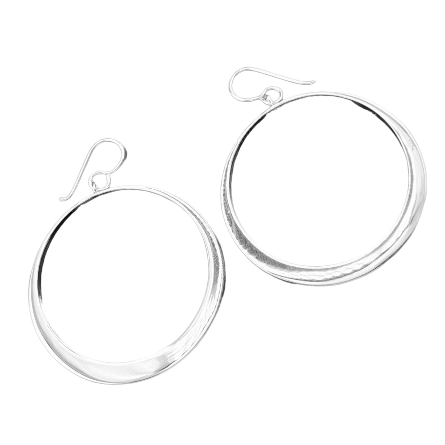 Sterling Silver .925 HOOP HOOK Earrings 42mm