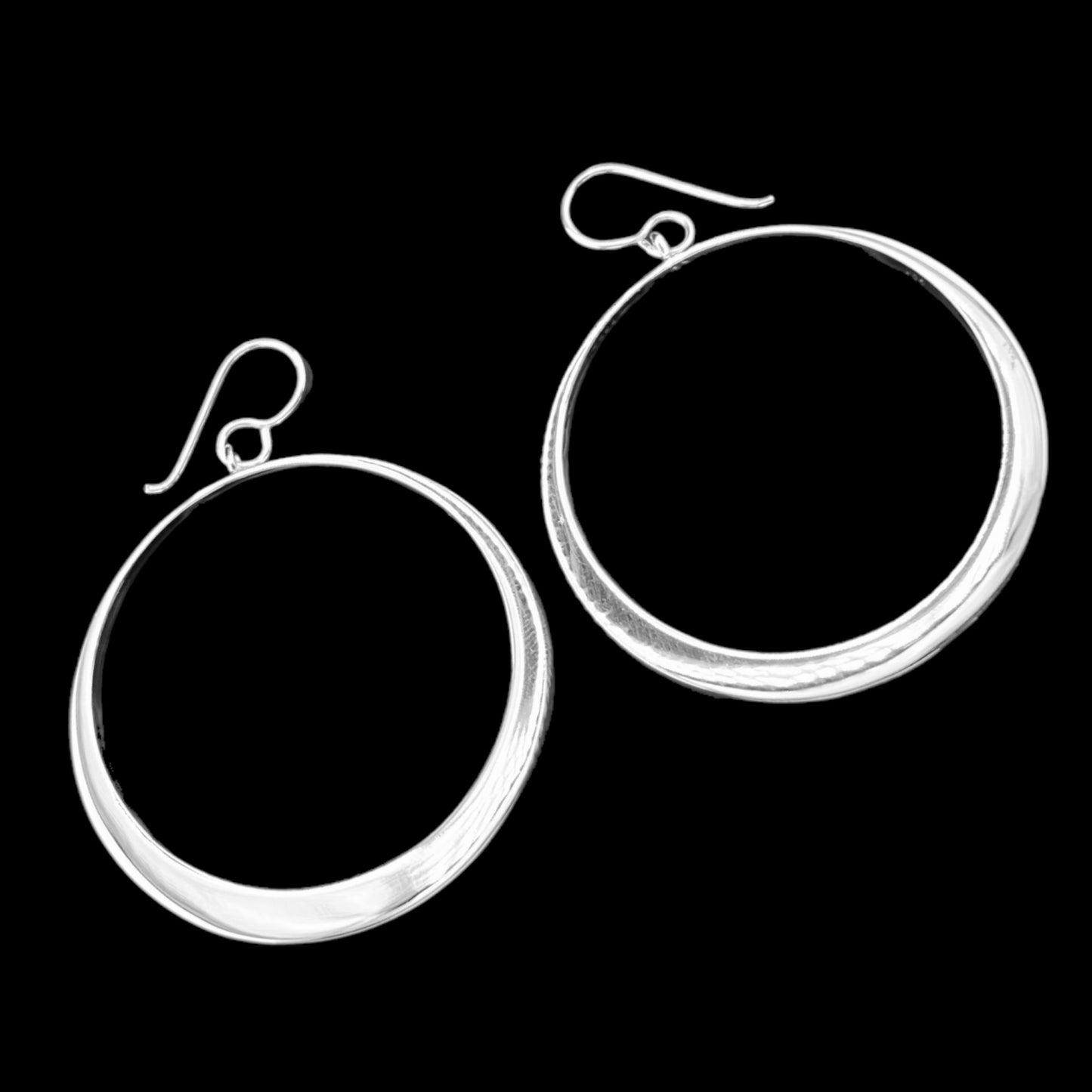 Sterling Silver .925 HOOP HOOK Earrings 42mm