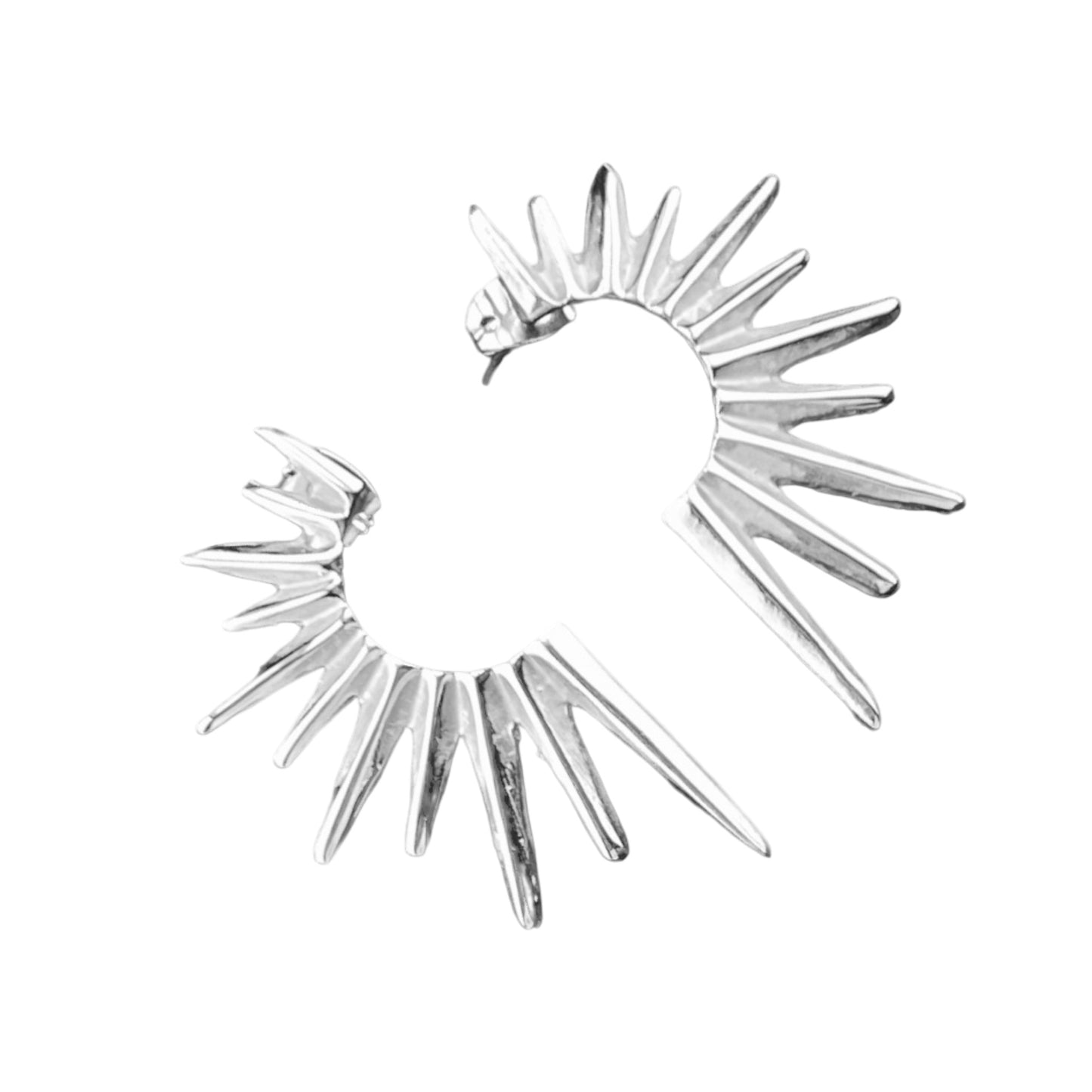 Sterling Silver .925 POST Earrings 20mmx37mm sun rays