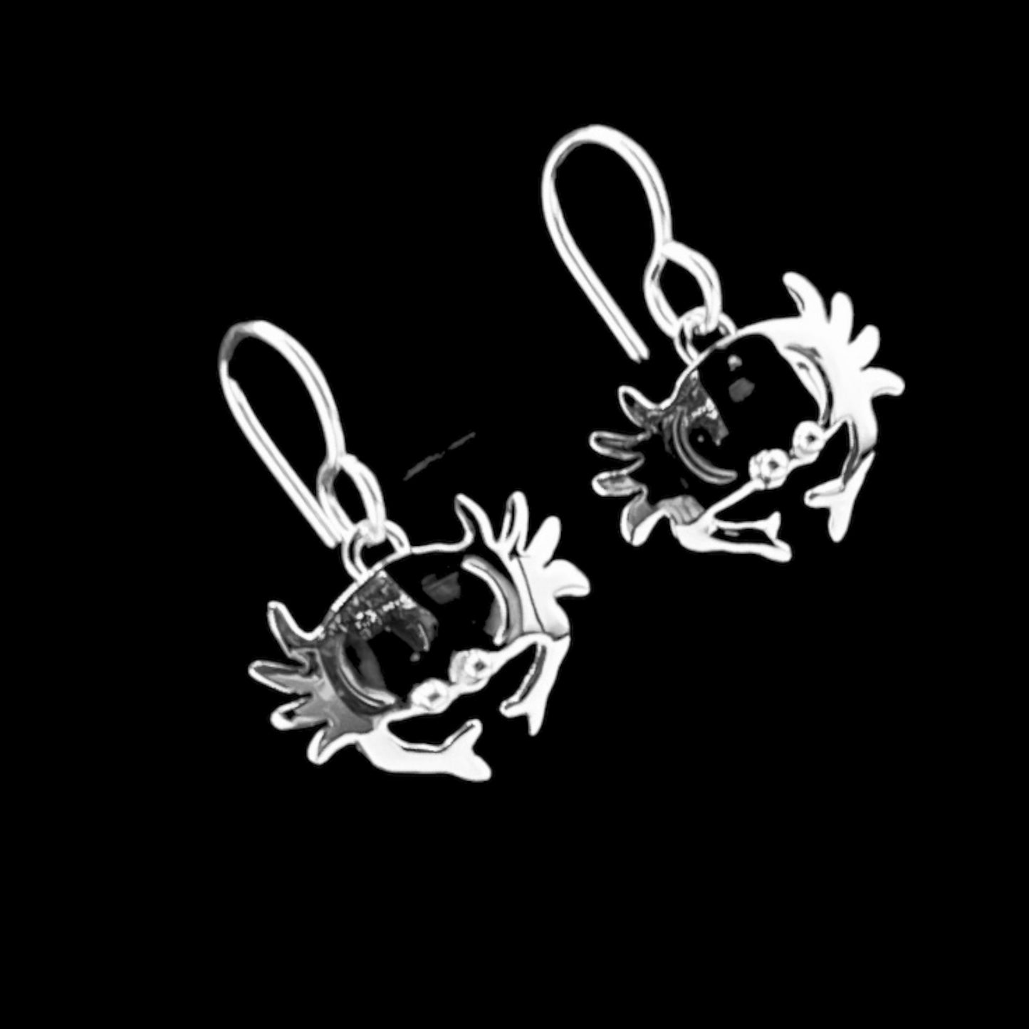 Sterling Silver .925 HOOK Earrings 20mmx11mm Crab