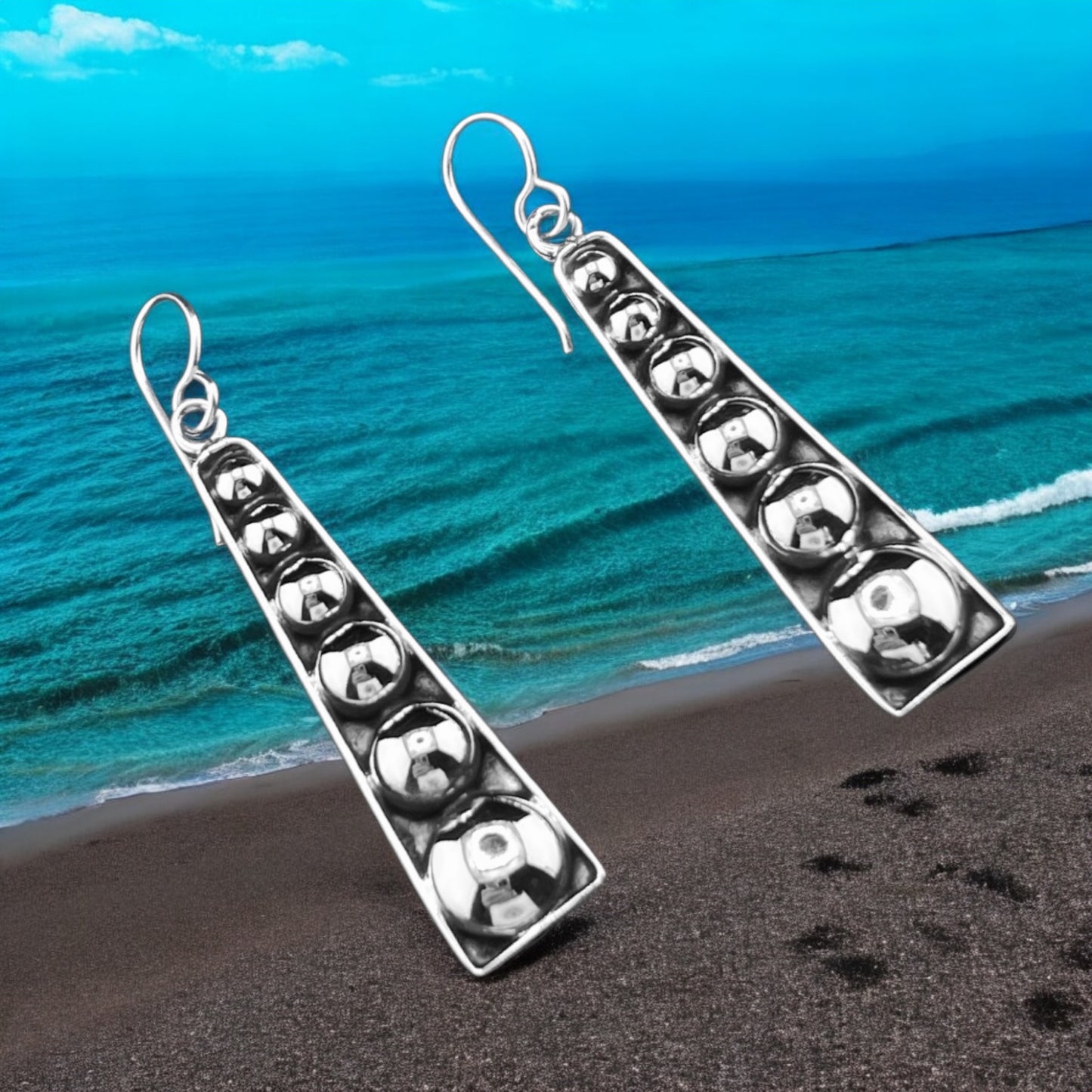 Sterling Silver .925 HOOK Earrings 10mmx50mm