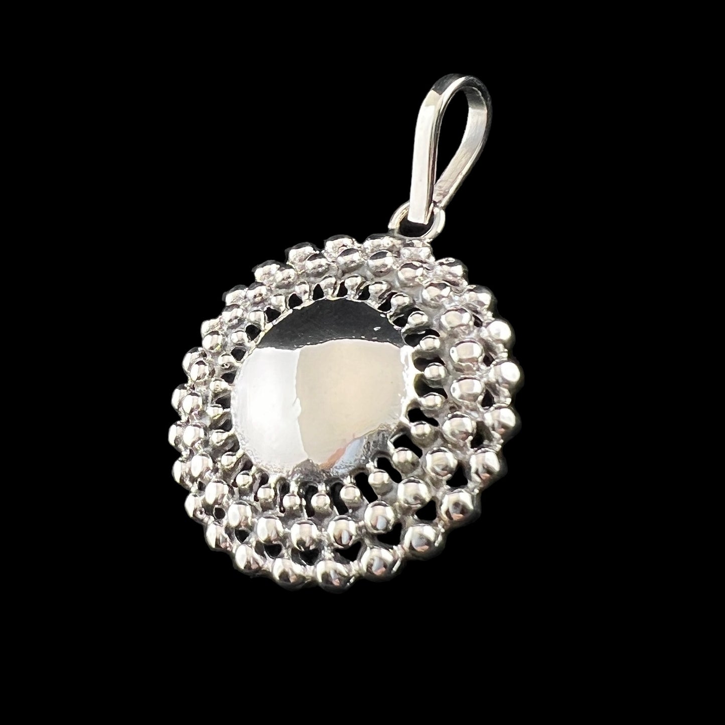 .925 Silver Pendant Round Medallion 30mm x 30mm