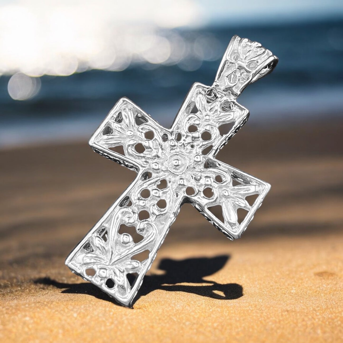 .925 Silver Pendant CROSS 30mm x 40mm