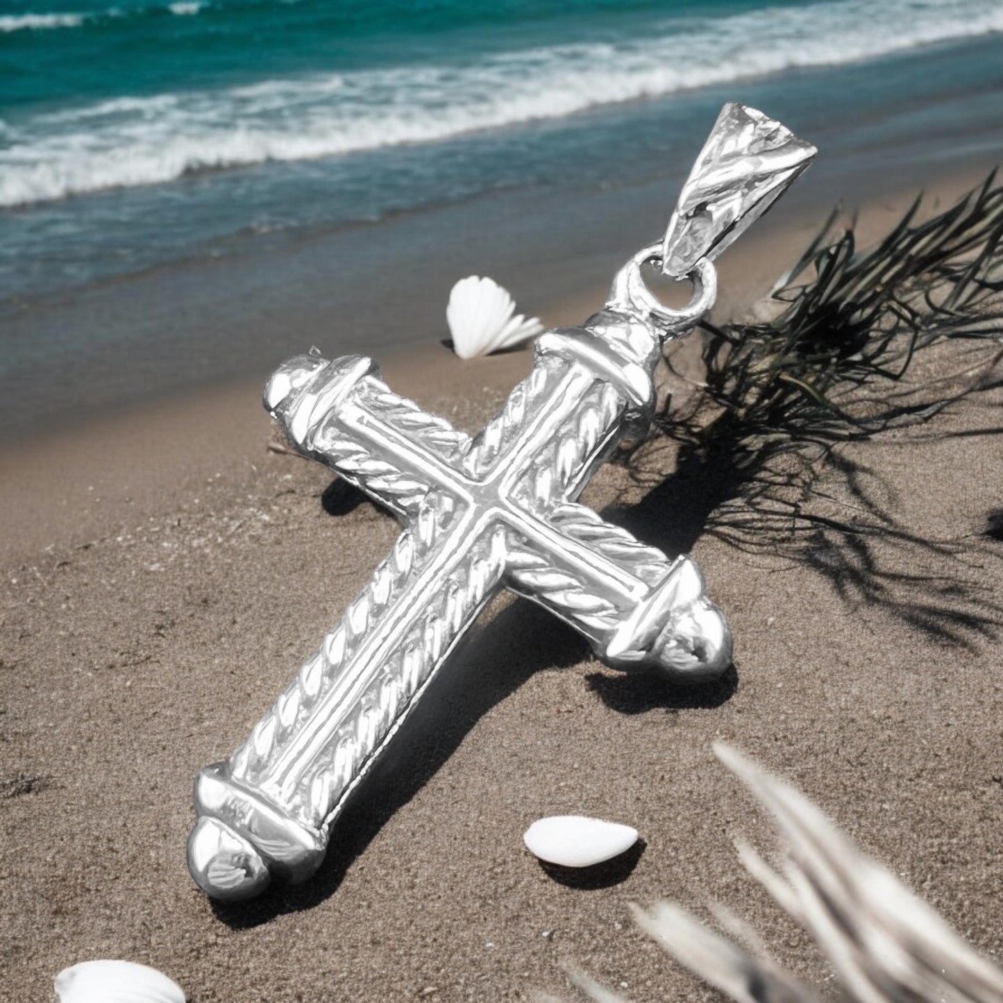 .925 Silver Pendant CROSS 23mm x 40mm