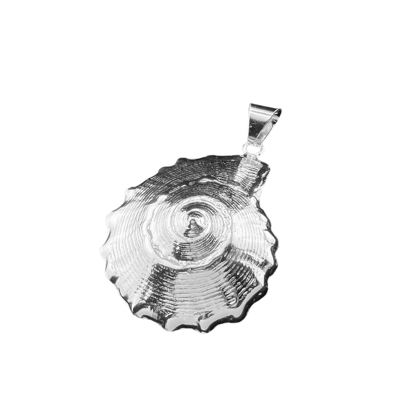 .925 Silver Pendant SEA SHELL 50mm x 60mm