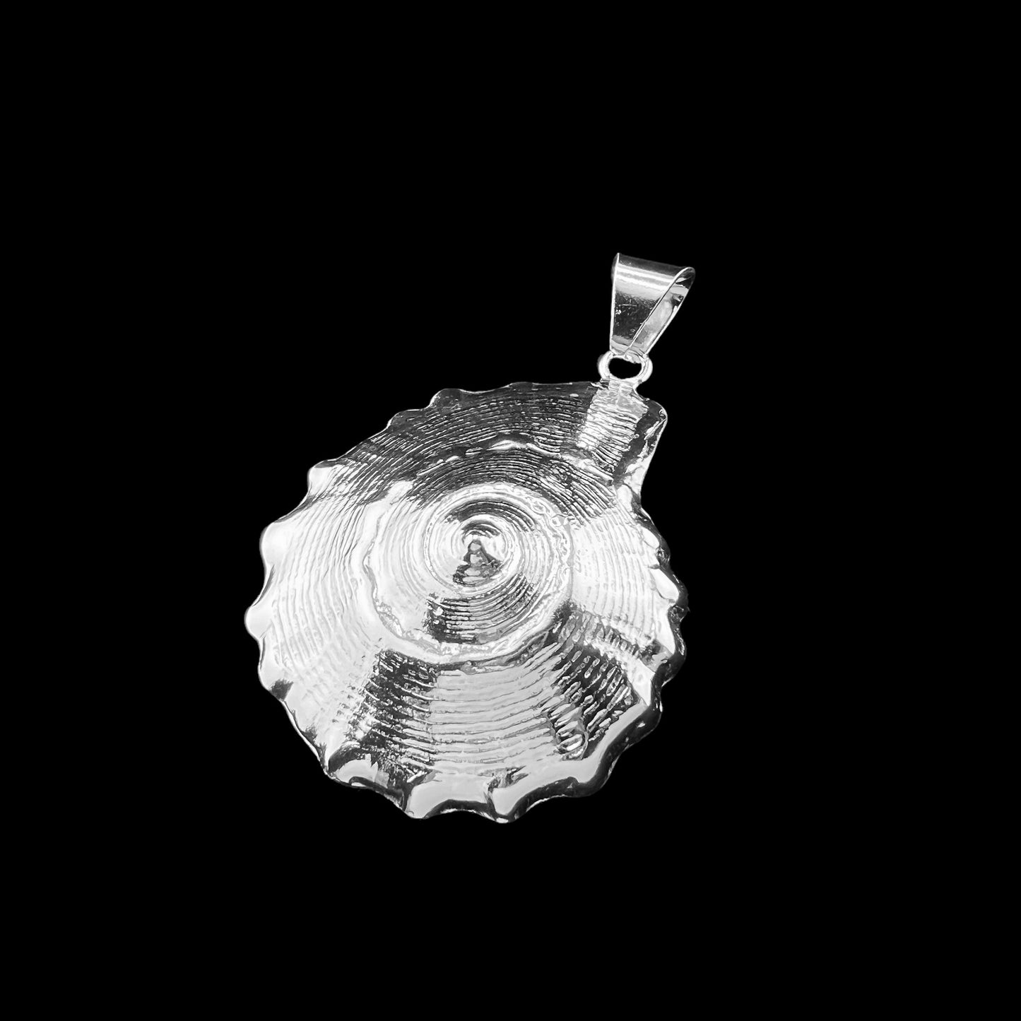 .925 Silver Pendant SEA SHELL 50mm x 60mm
