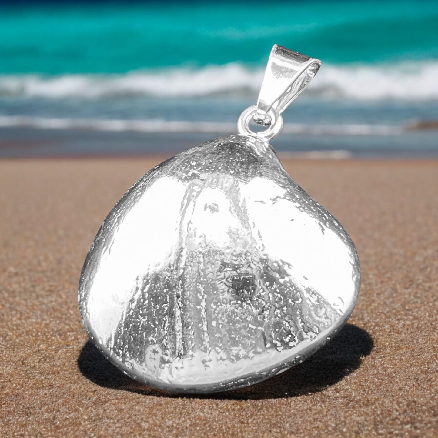 .925 Silver Pendant SEA SHELL 35mm x 45mm