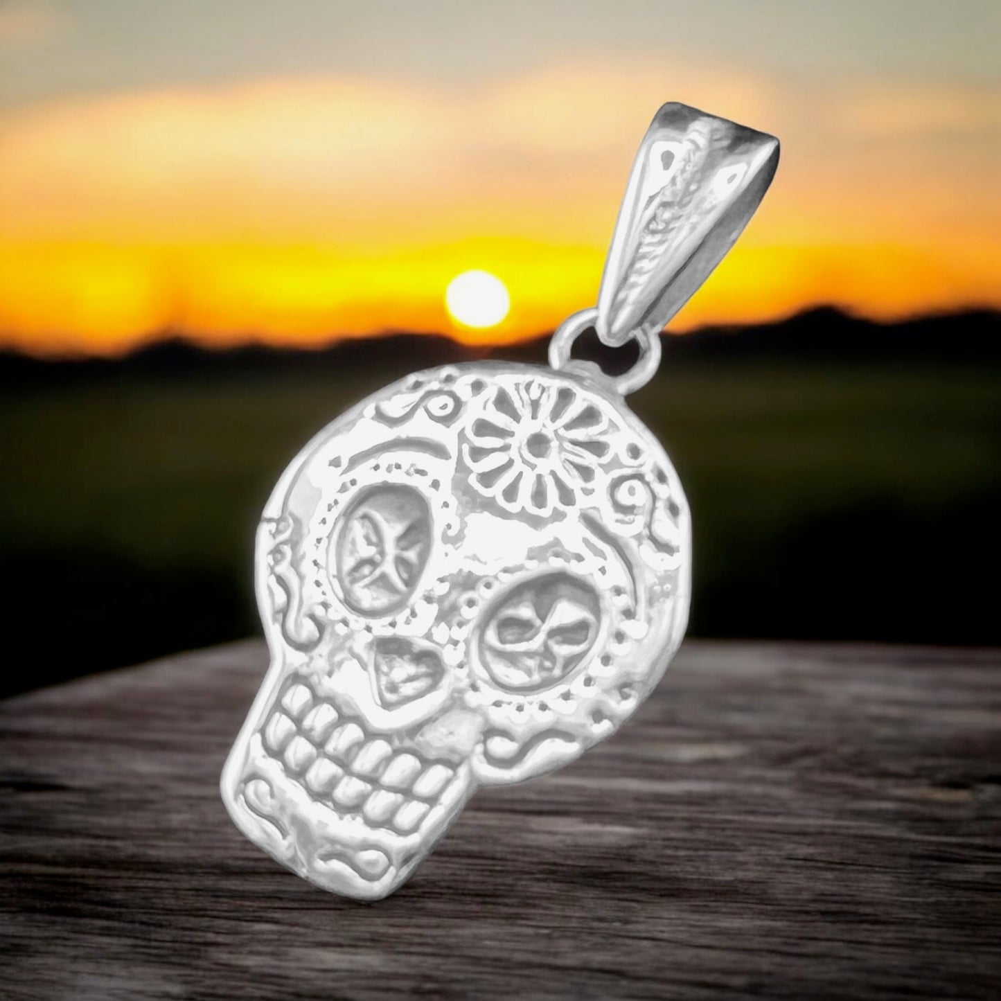 .925 Silver Pendant Skull 20mm x 35mm