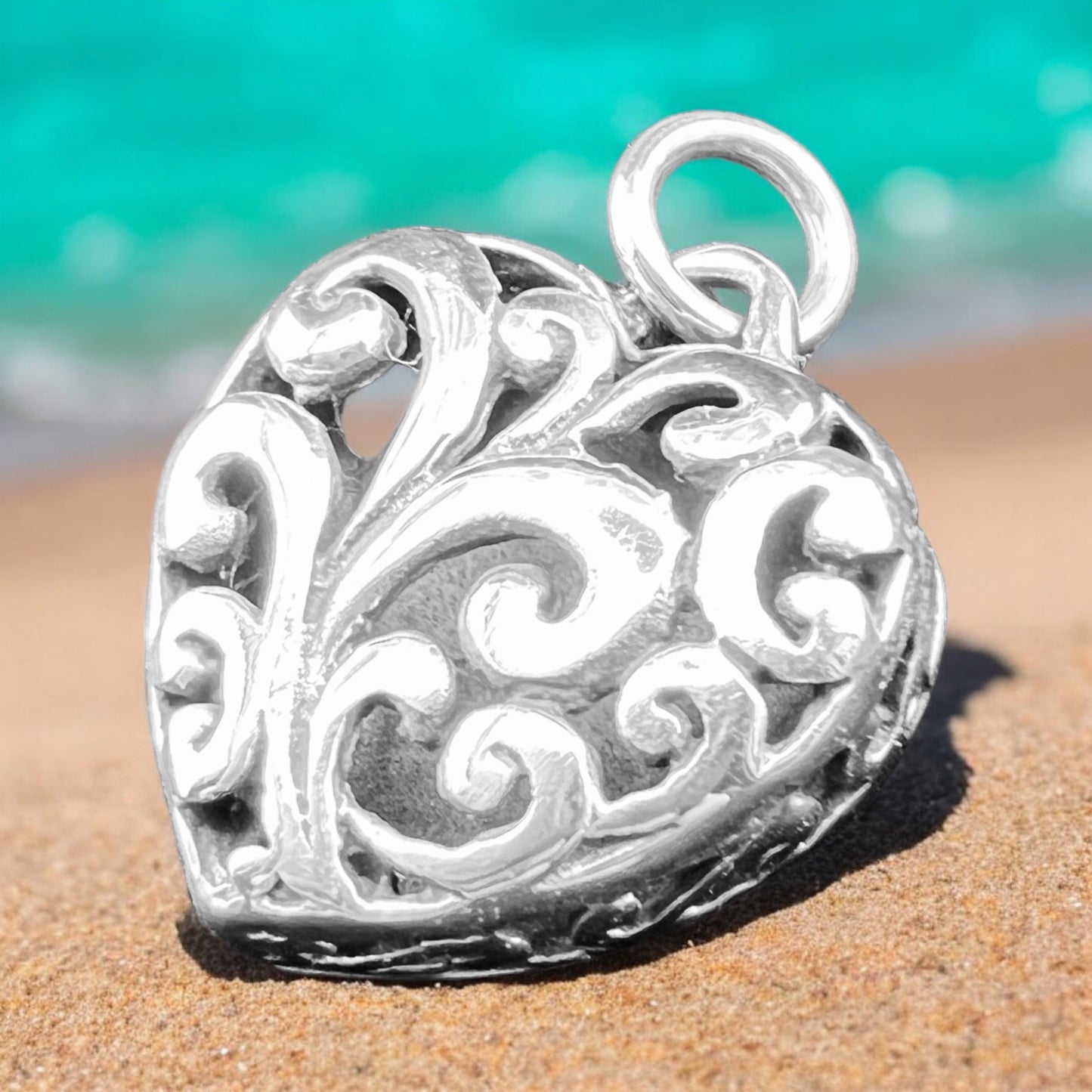 .925 Silver Pendant Heart 20mm x 25mm