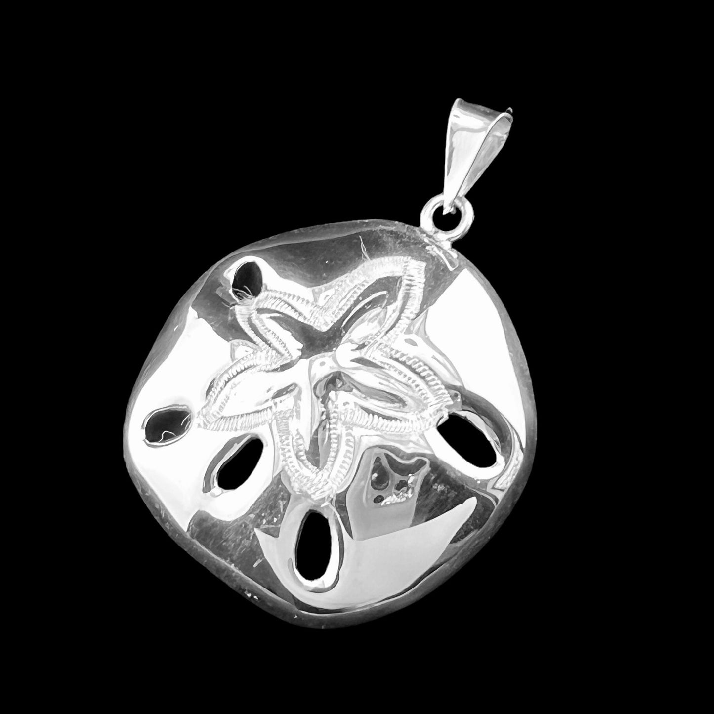 .925 Silver Pendant Sand Dollar 45mm x 50mm
