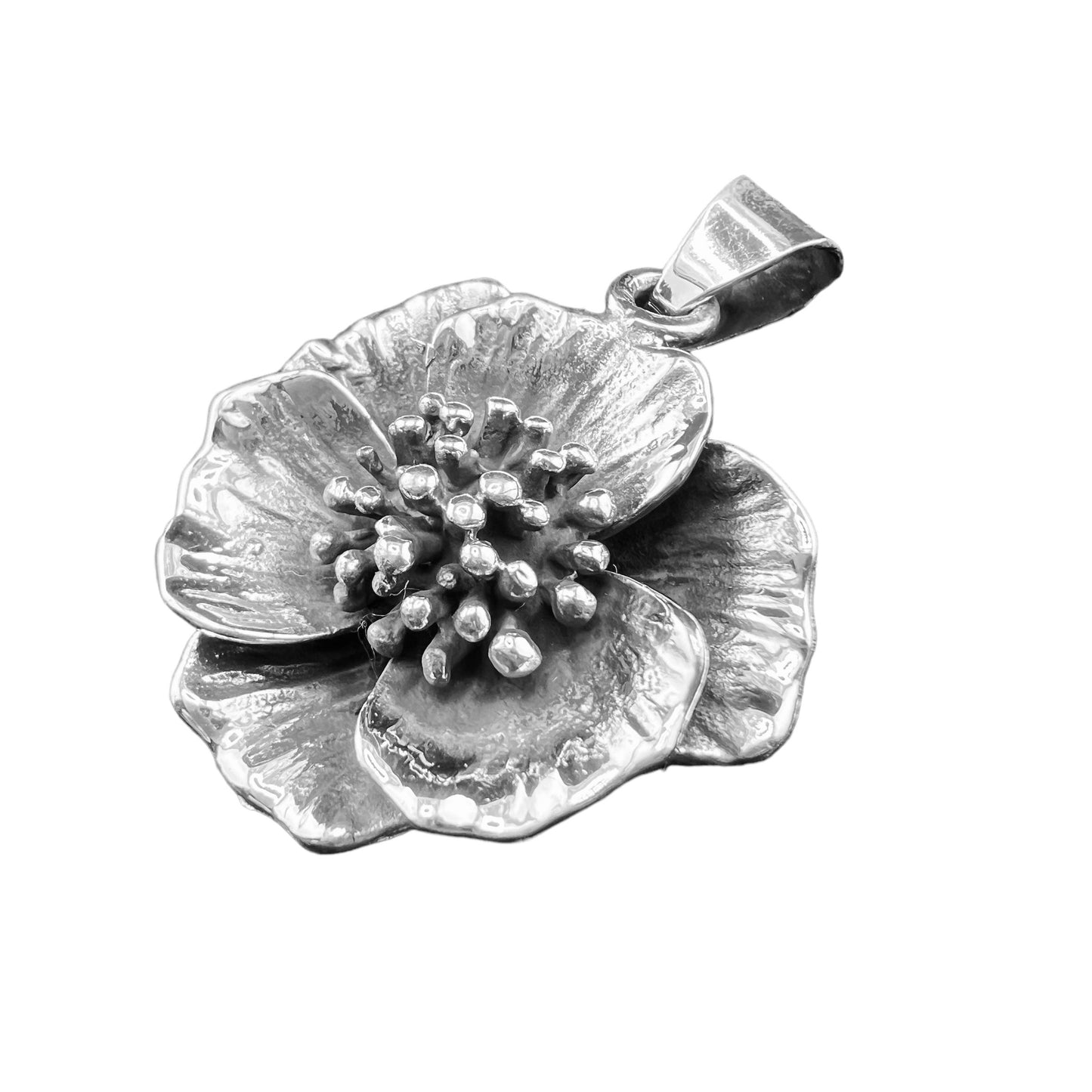 .925 Silver Pendant Flower 30mm x 30mm