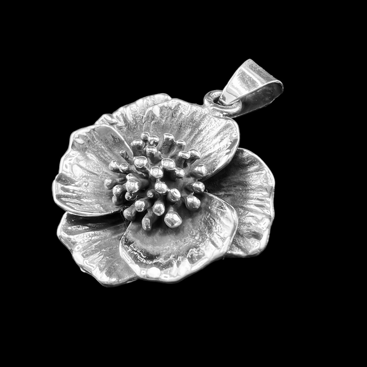 .925 Silver Pendant Flower 30mm x 30mm