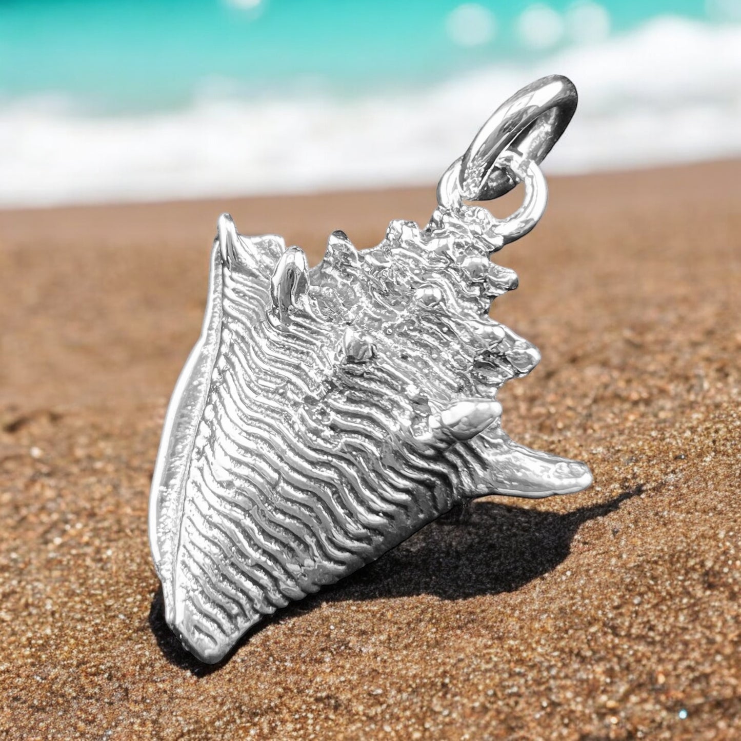 .925 Silver Pendant Sea Shell 20mm x 30mm