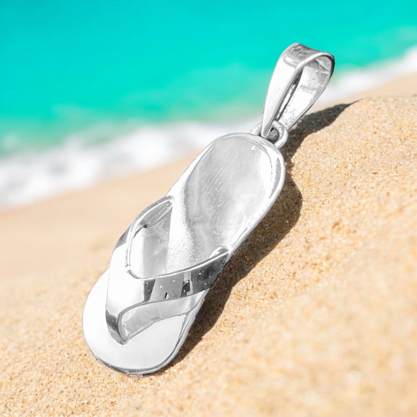 .925 Silver Pendant Chancla Sandal 10mm x 23mm