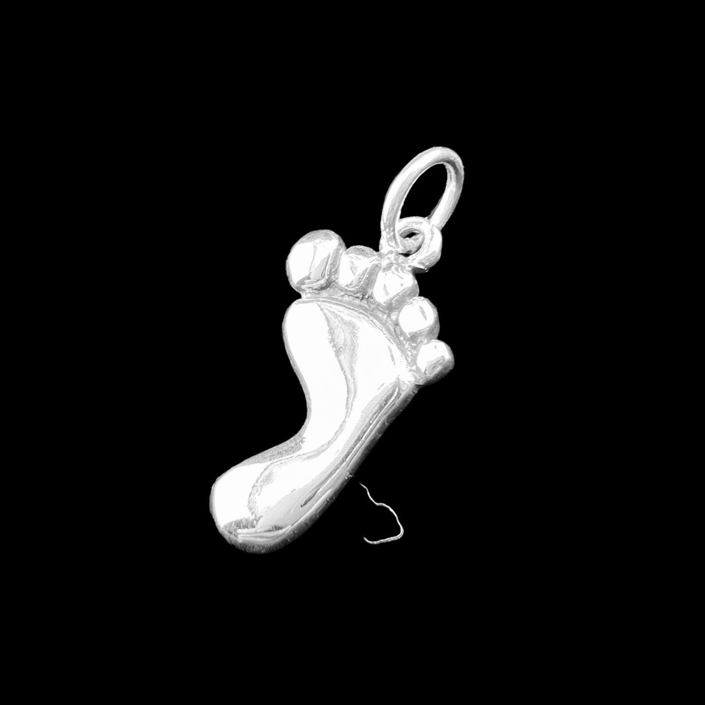 .925 Silver Pendant Barefoot 13mm x 25mm