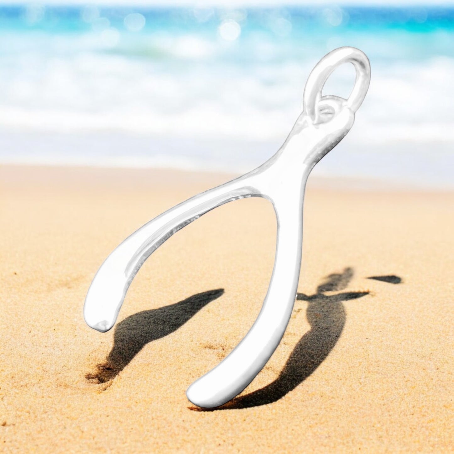 .925 Silver Pendant Wishbone 20mm x 35mm