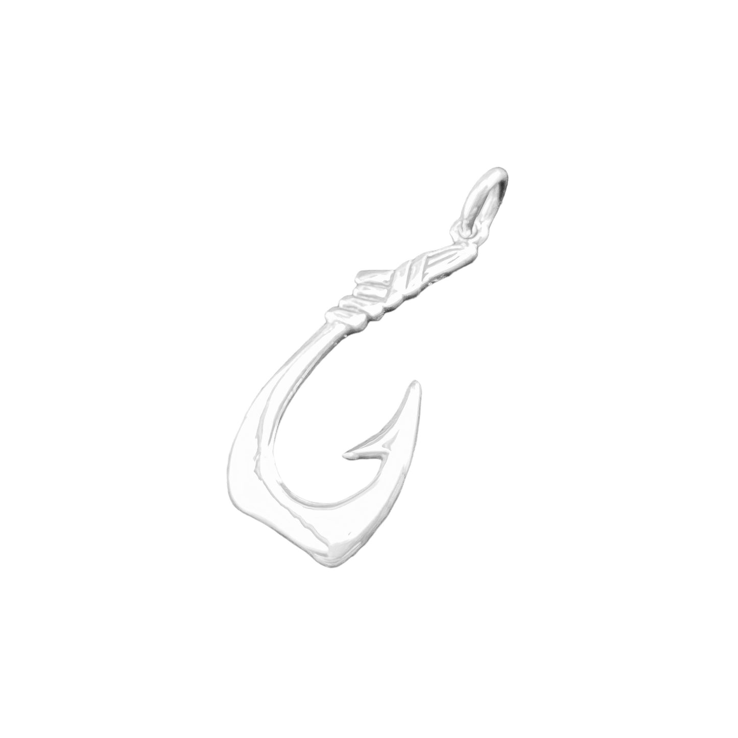 .925 Silver Pendant Fishing Hook 15mm x 33mm