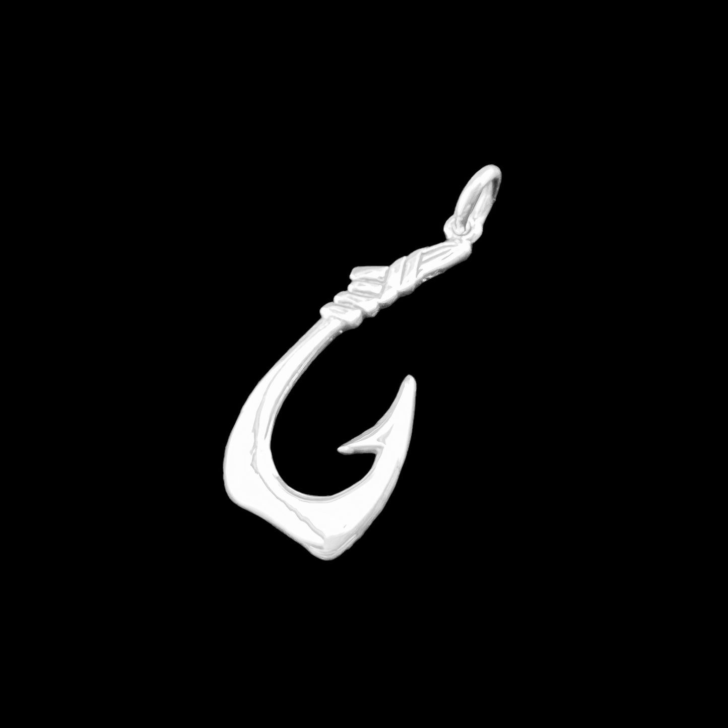 .925 Silver Pendant Fishing Hook 15mm x 33mm