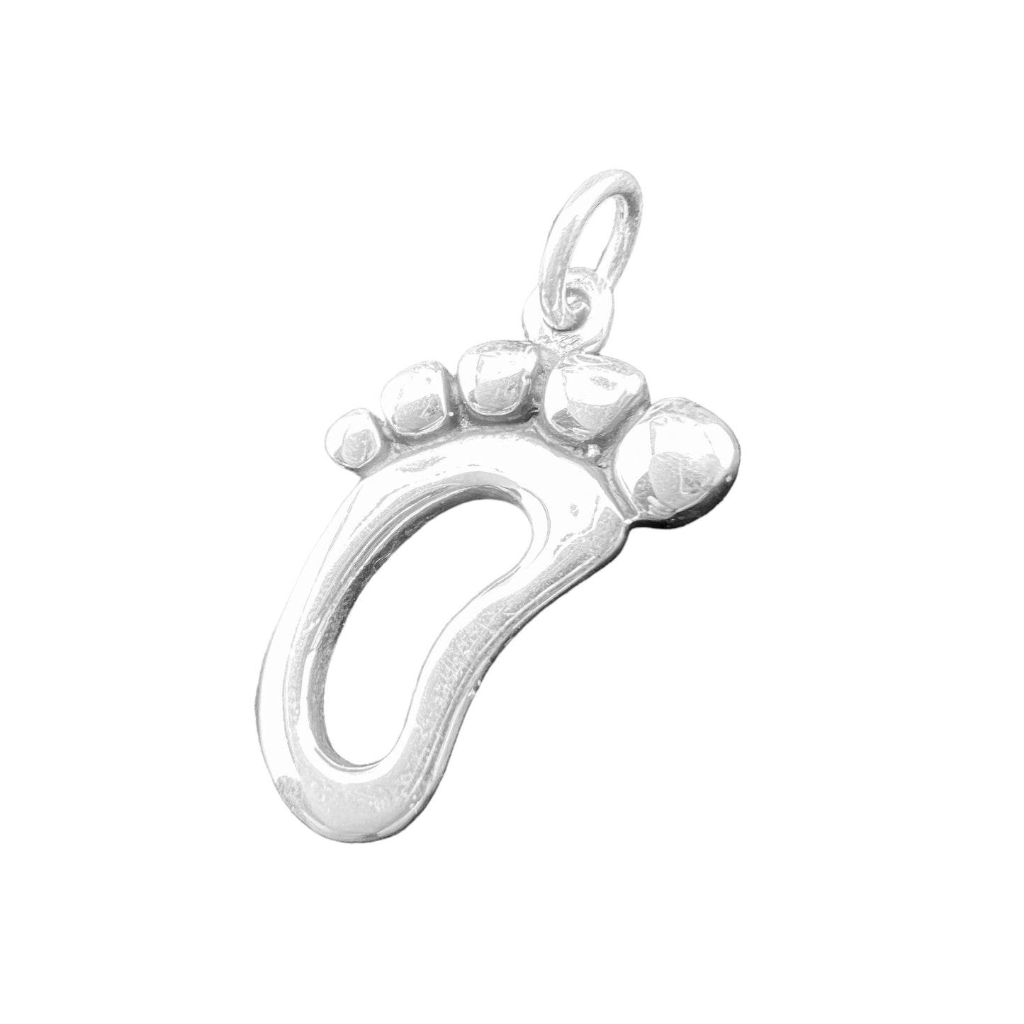 .925 Silver Pendant Barefoot 15mm x 23mm