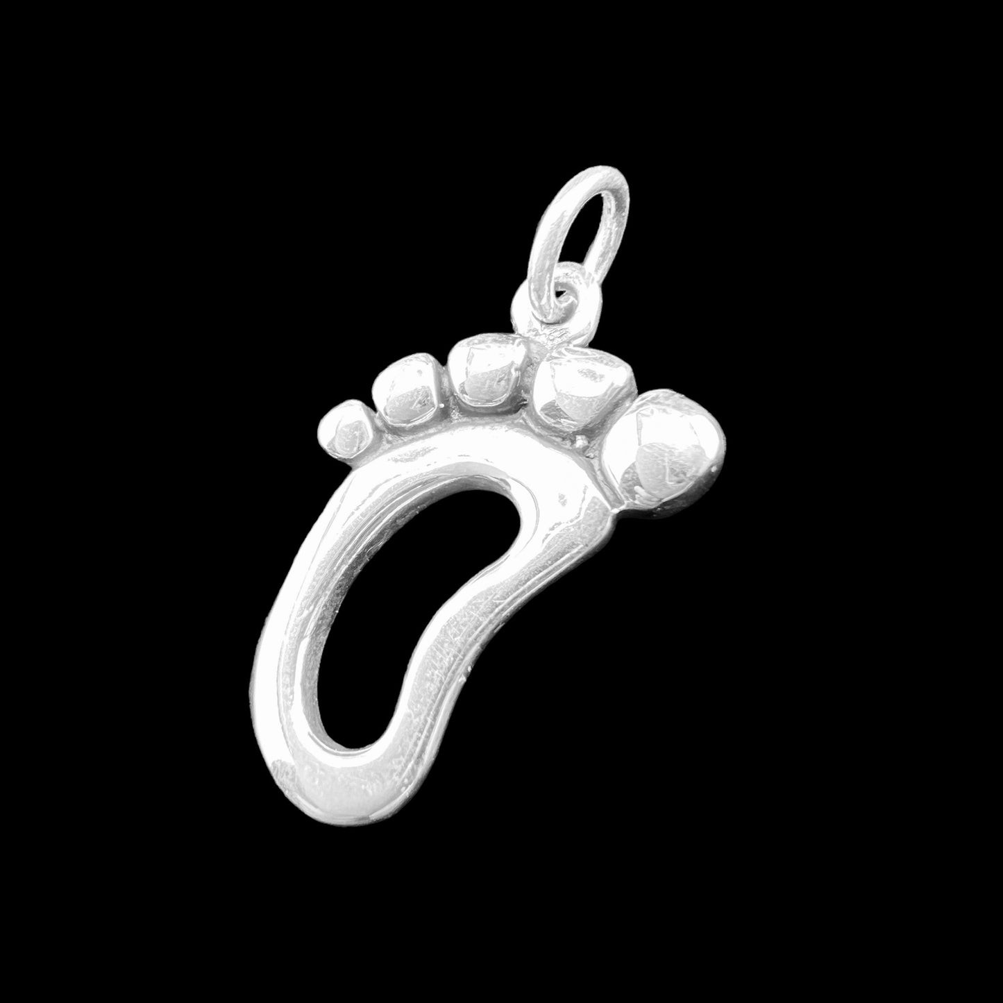 .925 Silver Pendant Barefoot 15mm x 23mm