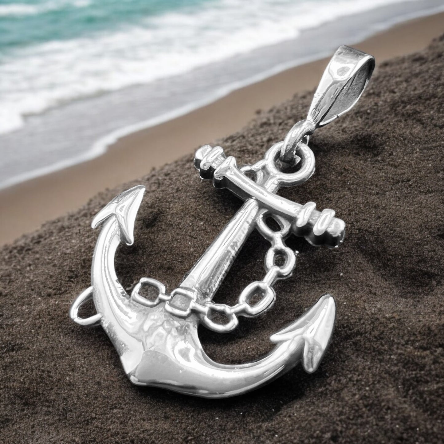 .925 Silver Pendant Anchor 25mmx25mm