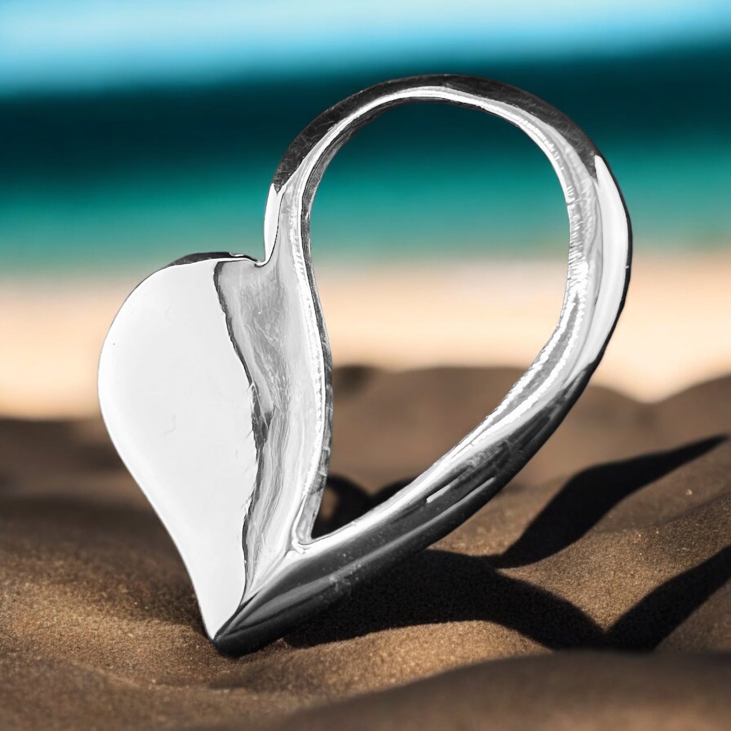 .925 Silver Pendant Open Heart 34mmx 25mm