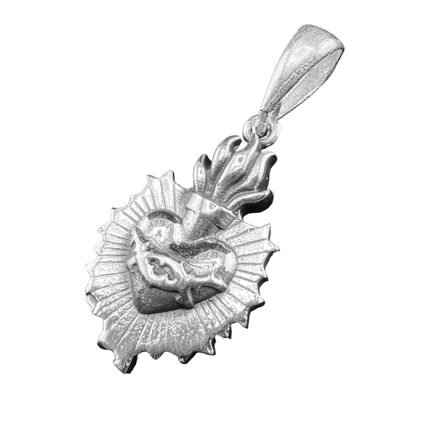 .925 Silver PendantSacred Heart 14mmx20mm