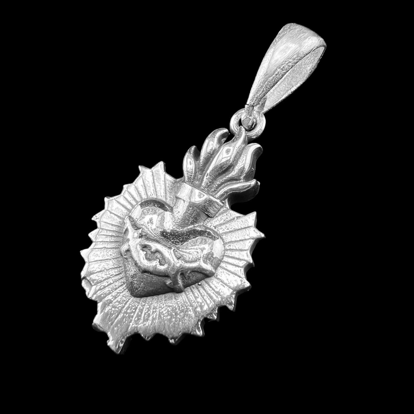 .925 Silver PendantSacred Heart 14mmx20mm