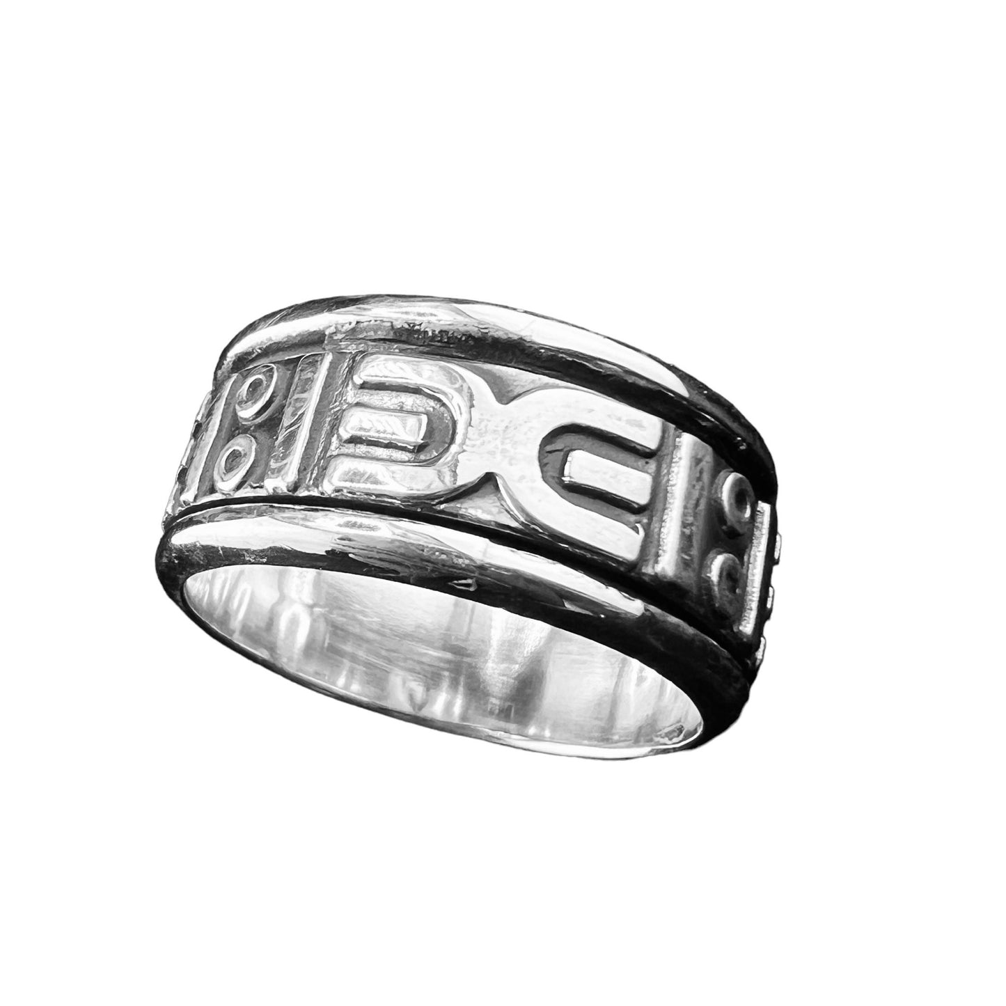 Silver Ring with Symbols
