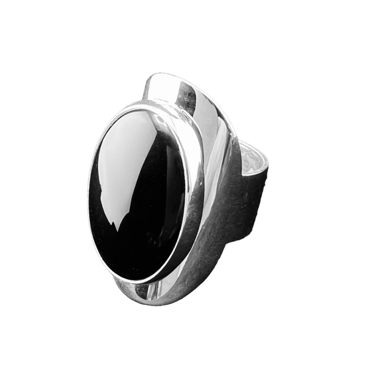 925 Silver Ring oval with Onyx