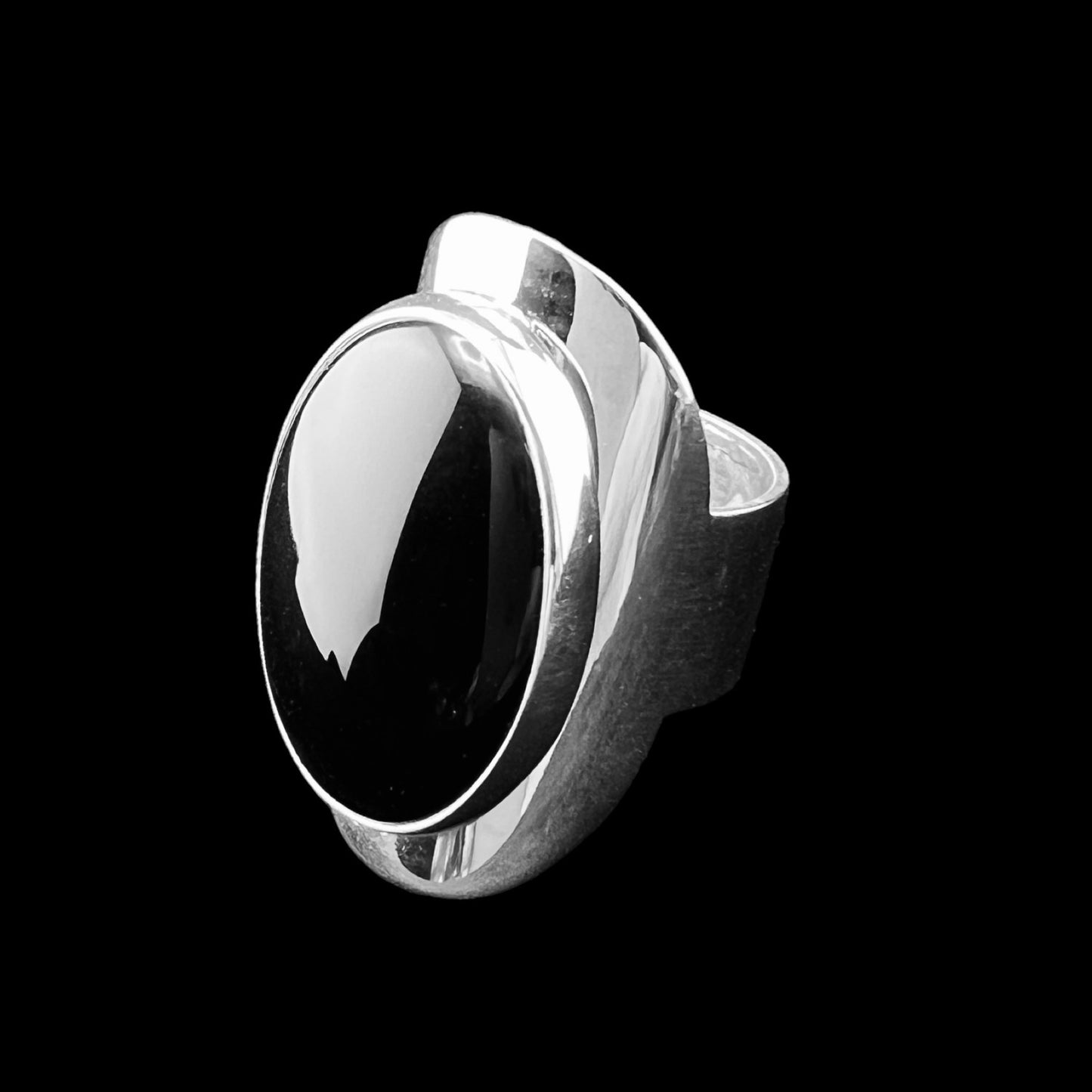925 Silver Ring oval with Onyx