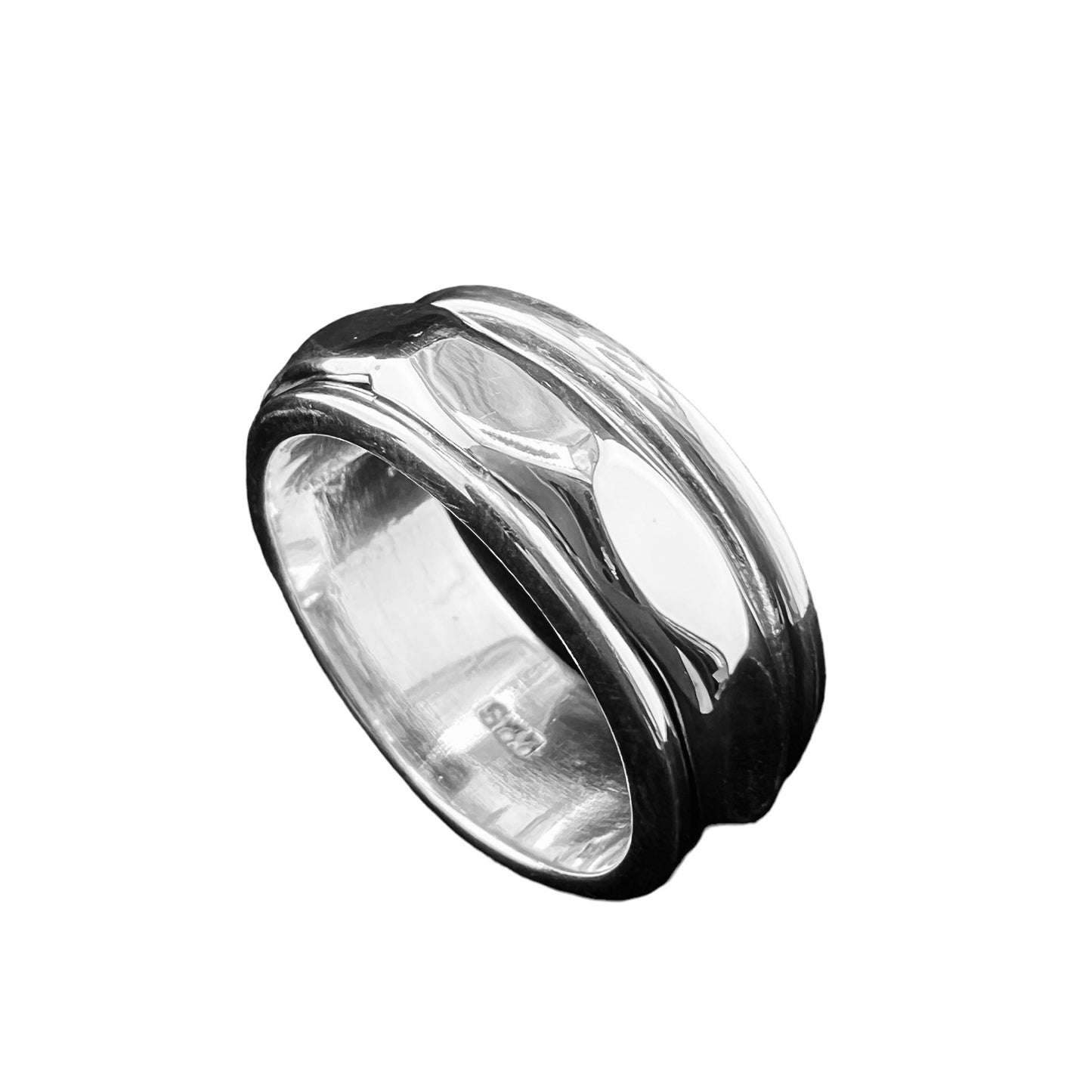 925 Silver Ring Spinner with facets