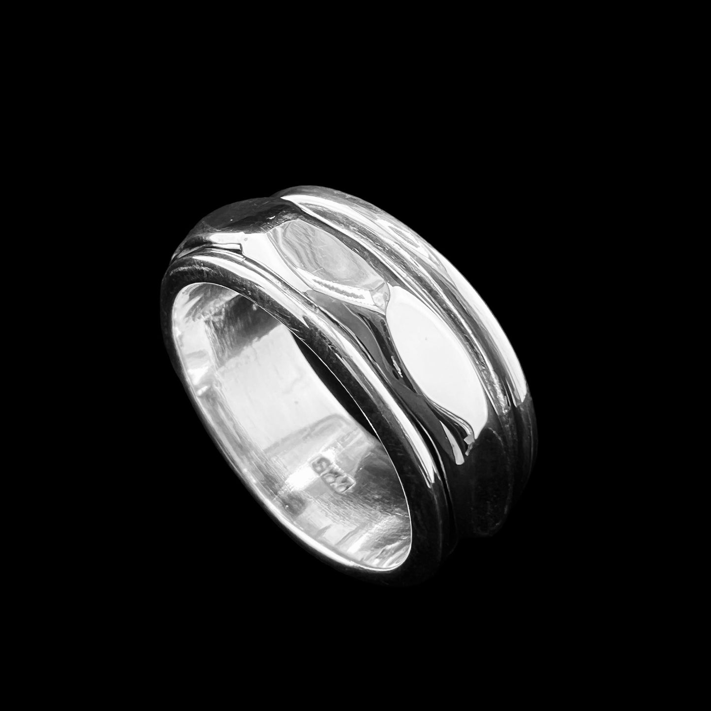 925 Silver Ring Spinner with facets
