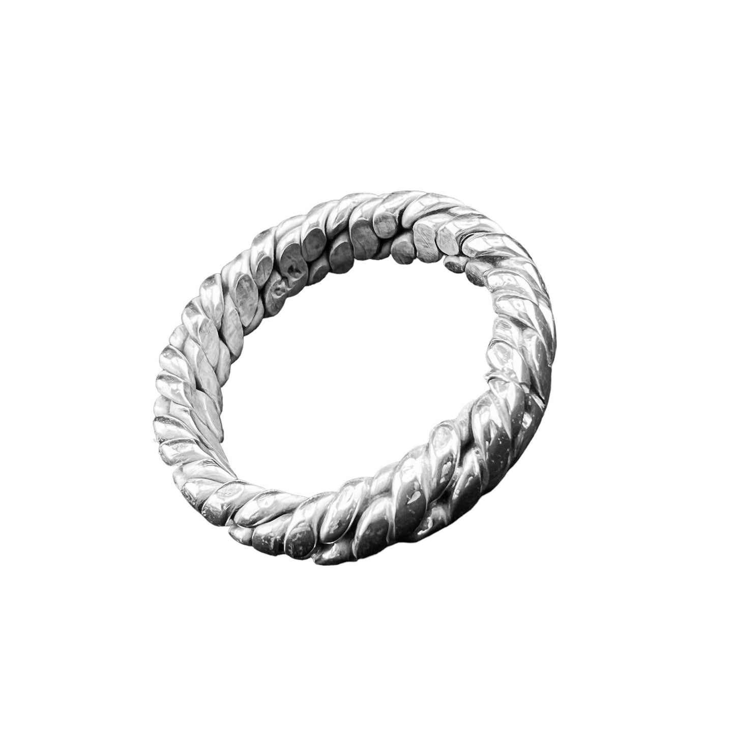 925 Silver Ring 5mm width Braided Solid