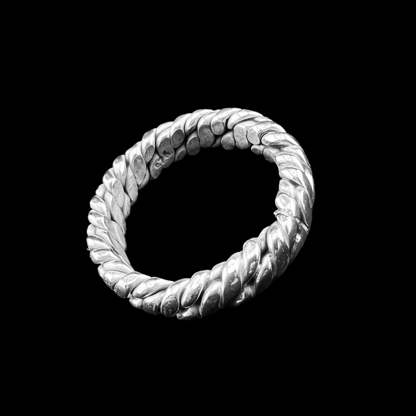 925 Silver Ring 5mm width Braided Solid