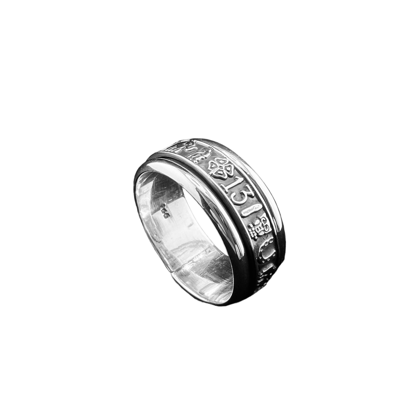 925 Silver Ring 18mm Spinner Luck Symbol