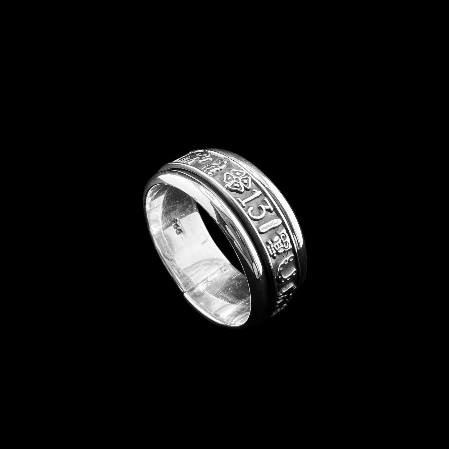 925 Silver Ring 18mm Spinner Luck Symbol